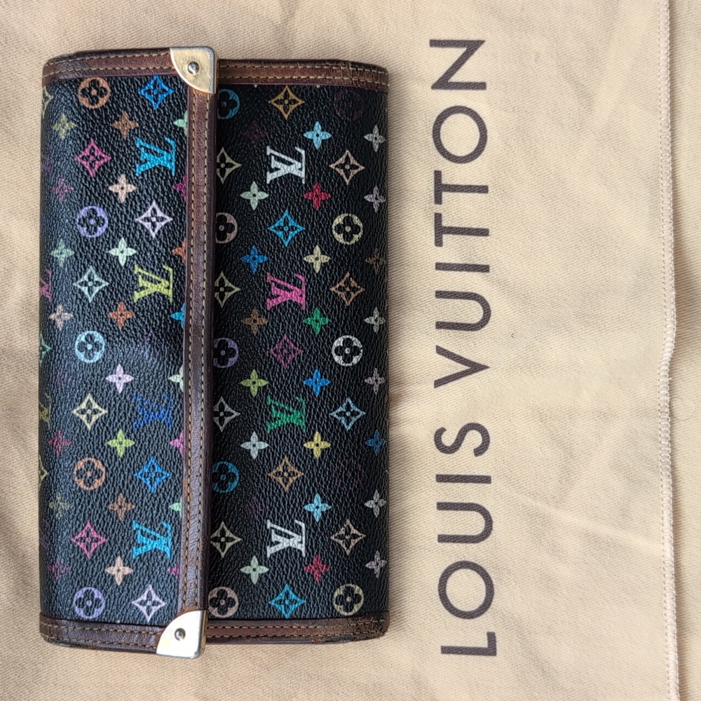 LOUIS VUITTON Monogram Multicolor Porte Tresor International Wallet Black